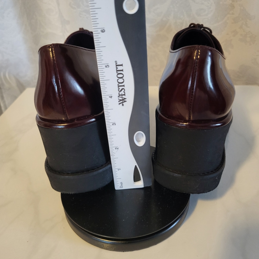 Stuart Weitzman Kent Platform Oxford, Women Shoes Size 9M, Color Burgundy - Picture 11 of 12